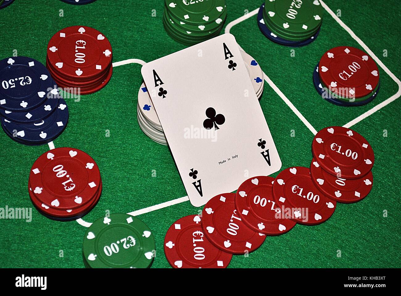 Asso di Fiori di carta di poker Foto stock - Alamy