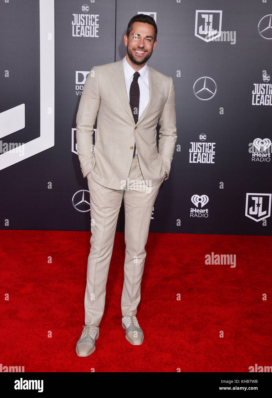 Zachary Levi 190 assistere alla premiere di Warner Bros Foto" "Justice League" al Teatro Dolby il 13 novembre 2017 a Hollywood, California Foto Stock