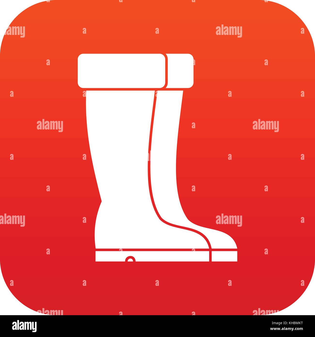 Scarpe invernali icona rossa digitale Illustrazione Vettoriale