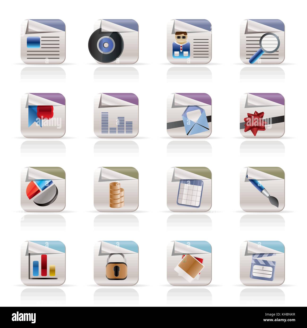 Icone del computer - formati di file - vettore icona impostare Illustrazione Vettoriale