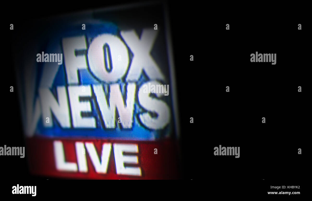 Chisinau, Moldova - 1 settembre 2017. Foto di FOX NEWS chanel sullo schermo di un monitor tv. Fox News è una televisione via cavo e satellite americana di base n Foto Stock