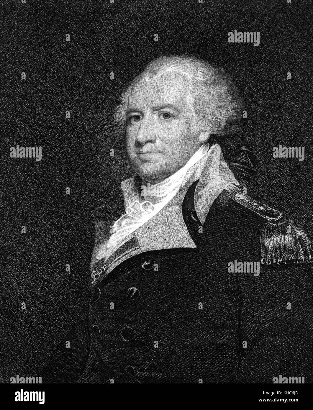 Incisi ritratto di Thomas mifflin, american merchant e uomo politico, primo governatore della Pennsylvania, 1830. dalla biblioteca pubblica di new york. Foto Stock