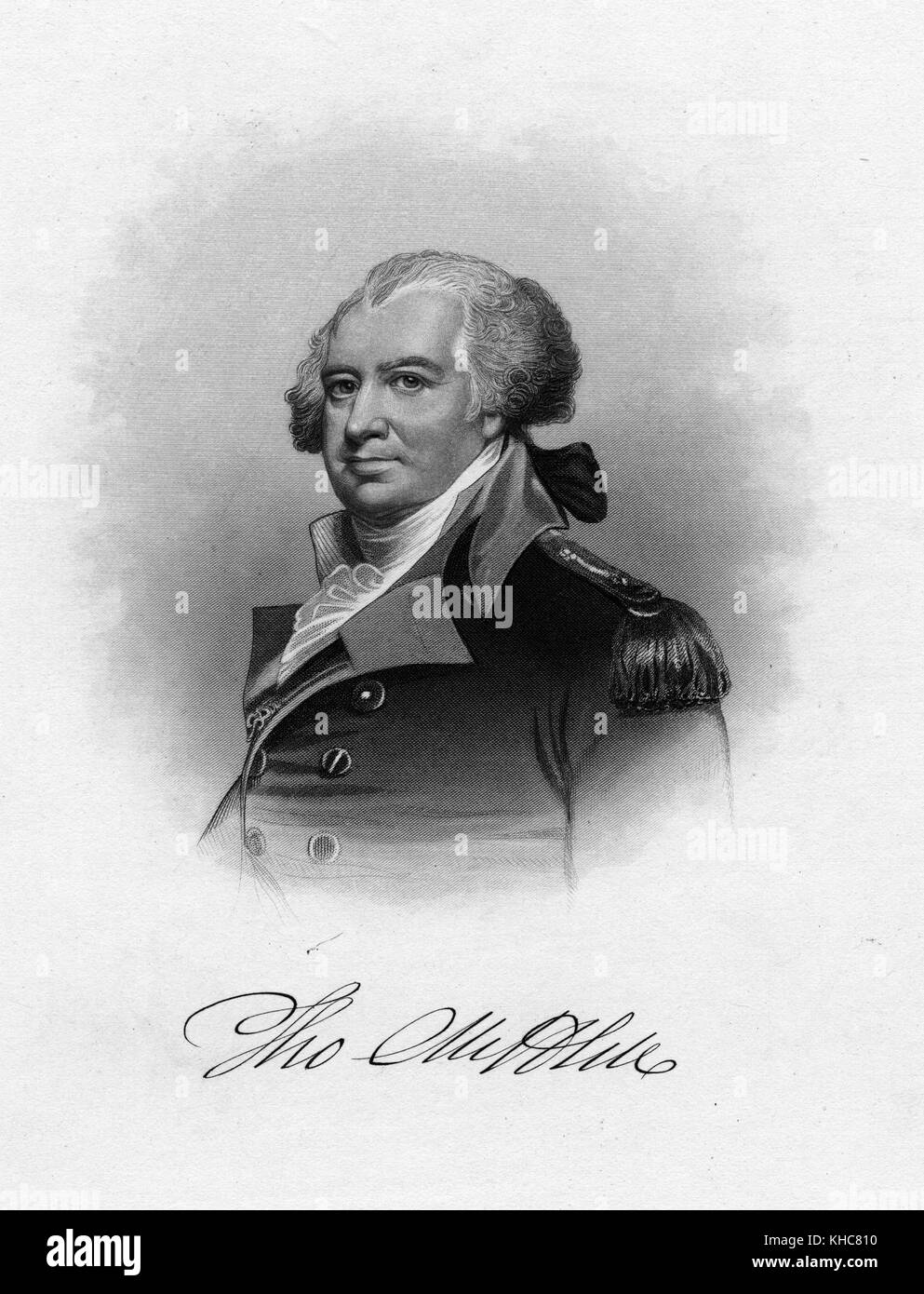 Un attacco a partire da un ritratto di Thomas mifflin in abbigliamento militare, servito come presidente del congresso continentale e fu il primo governatore della Pennsylvania, 1841. dalla biblioteca pubblica di new york. Foto Stock