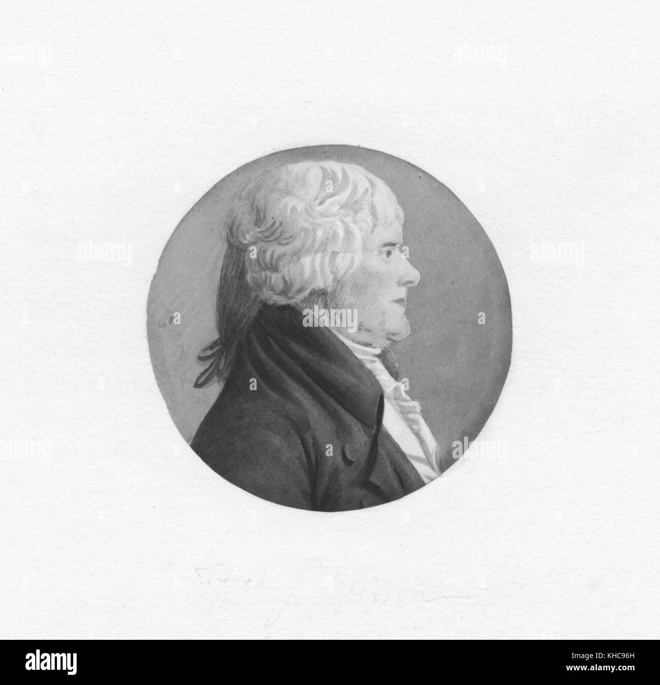 Un ritratto di Thomas Jefferson, più vecchio e più pesante di quello raffigurato in genere, 1804. Dalla New York Public Library. Foto Stock
