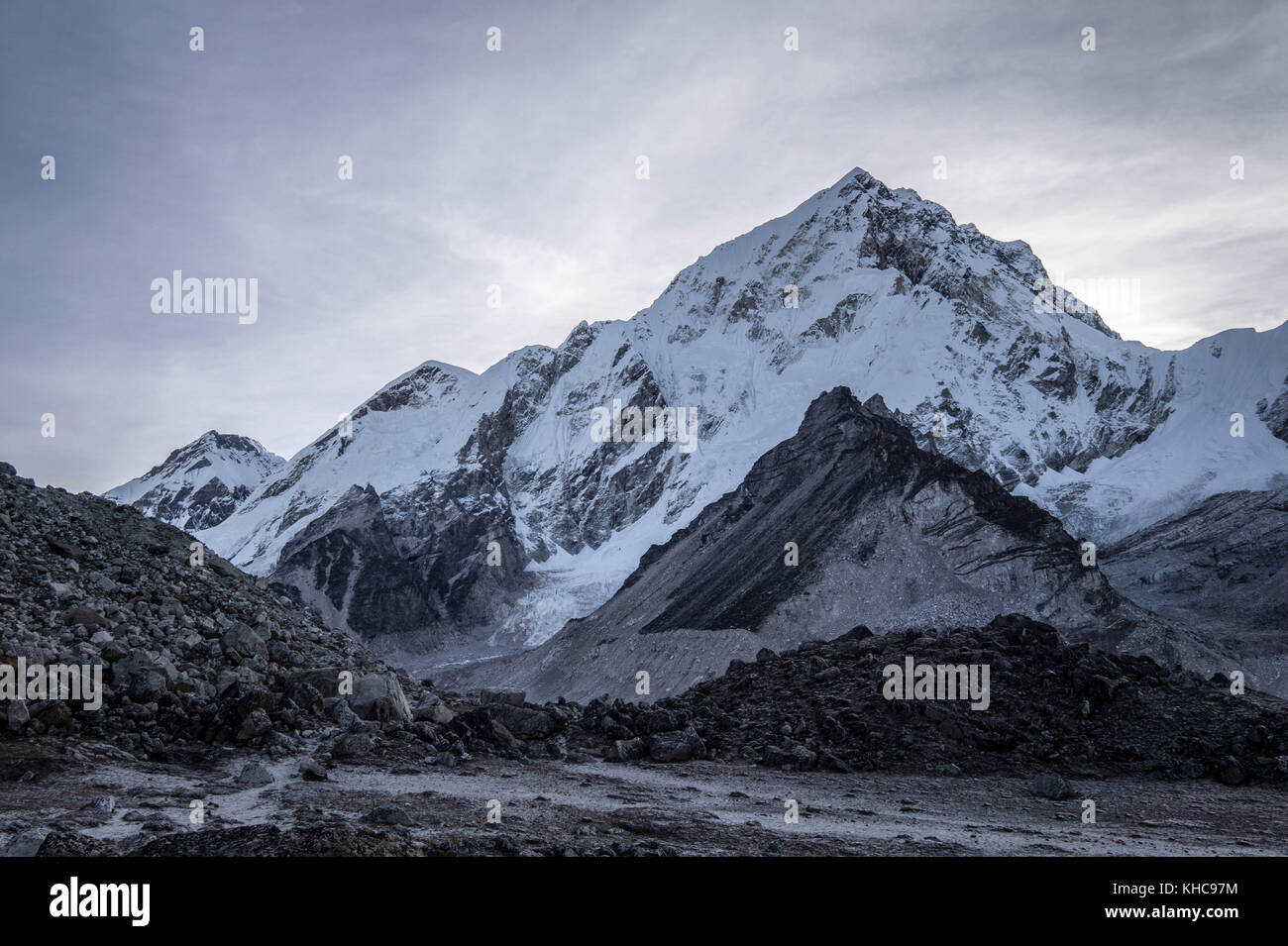 Sulla strada per il campo base Everest Foto Stock