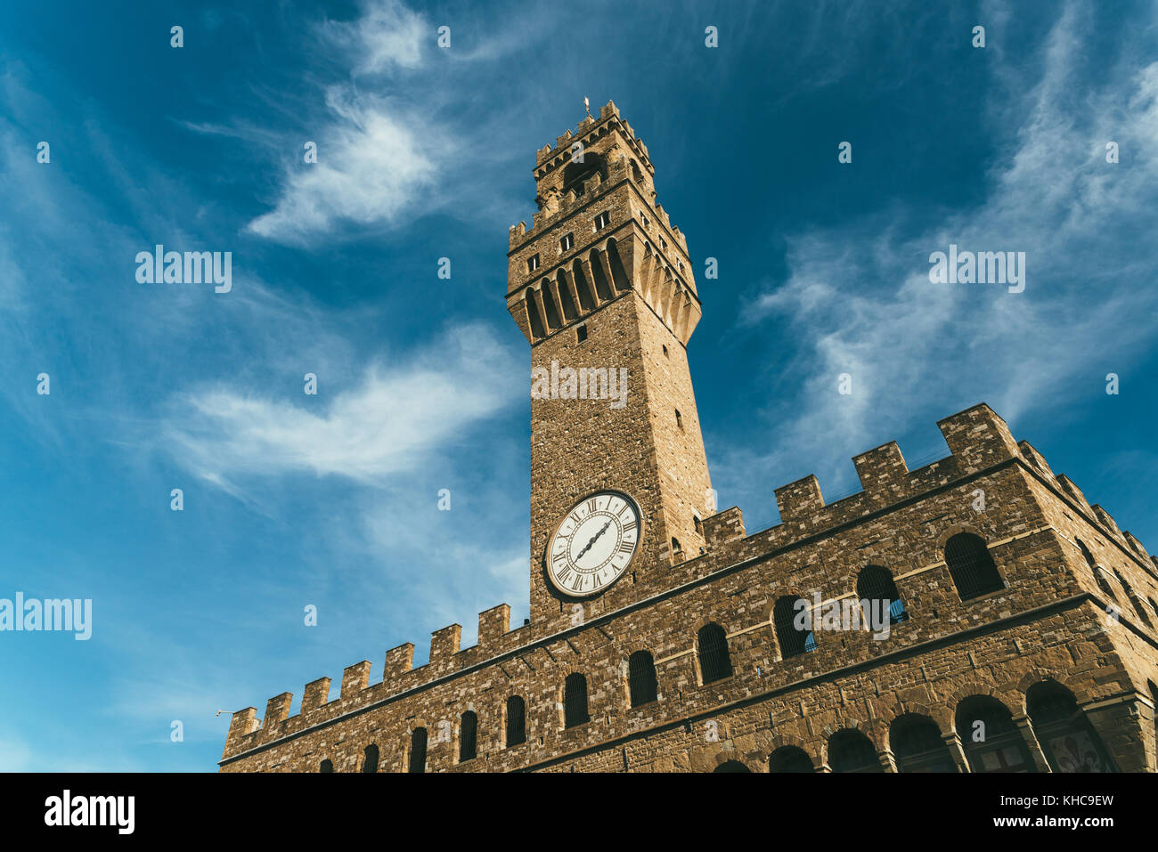 Municipio di Firenze, Palazzo Vecchio a Firenze, Toscana, Italia Foto Stock