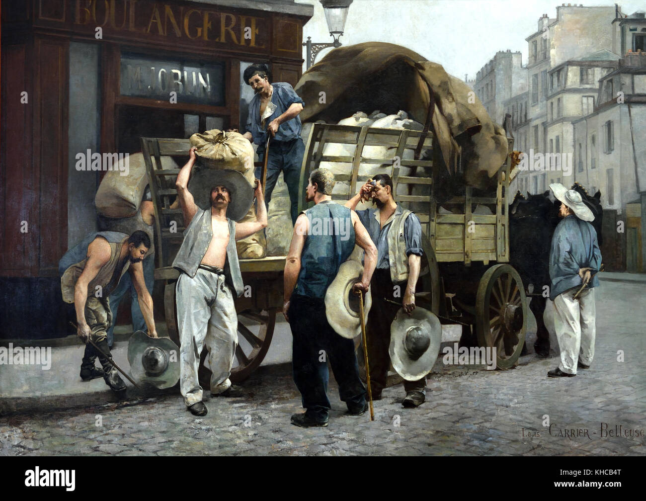 Porteurs de farine. Scène parisienne (farina vettori. Scena da Parigi) 1885 Louis-Robert Carrier-Belleuse 1848 - 1913 il francese pittore e scultore francese, Francia. Foto Stock