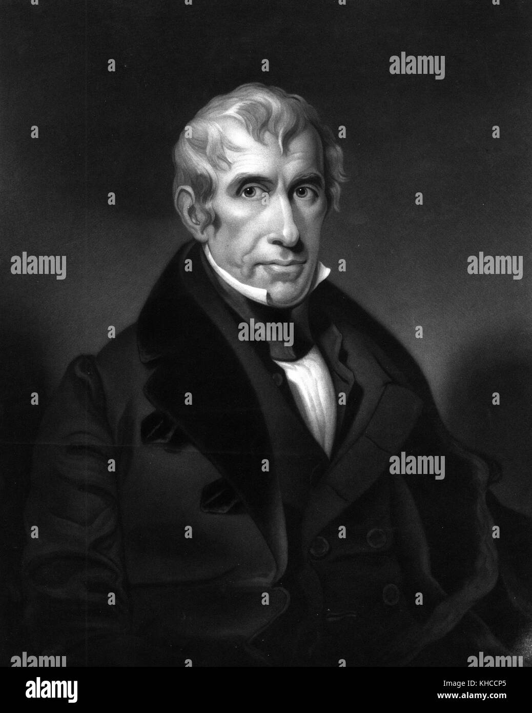 Un'incisione da un ritratto di William Henry Harrison, 1843. Dalla Biblioteca pubblica di New York. Foto Stock
