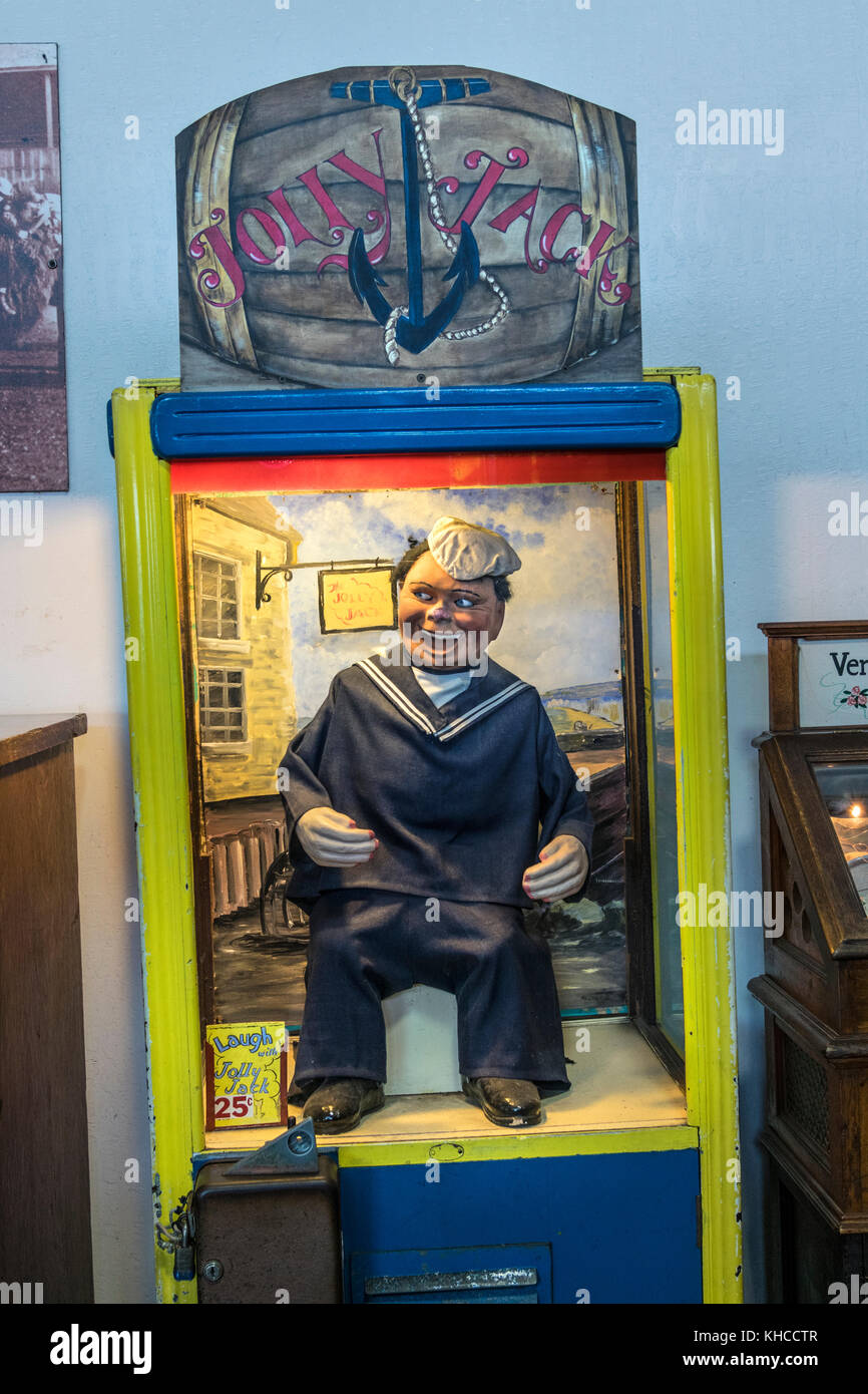 Vintage arcade macchina film a San Francisco con 'Jolly Jack' ridere sailor California USA Foto Stock