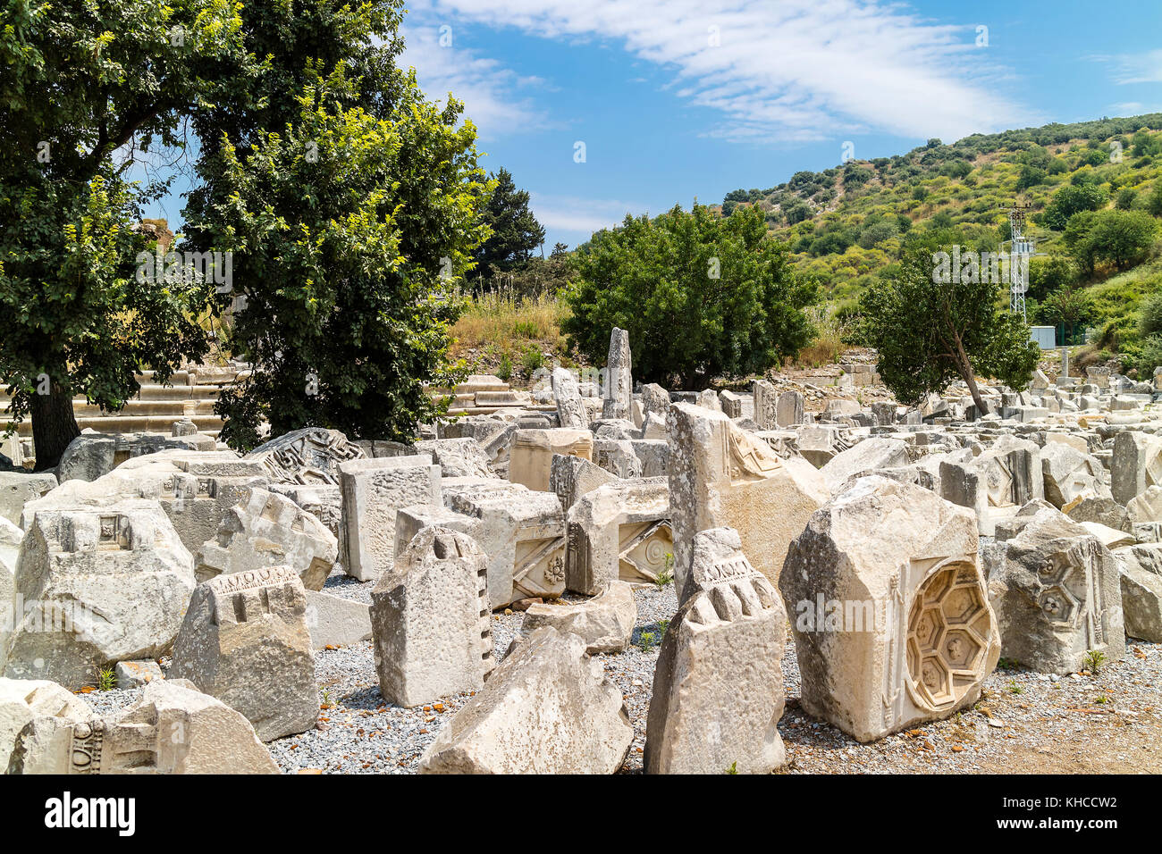 Antica helenistic e sito archeologico romano della città di Efeso in Turchia. Foto Stock