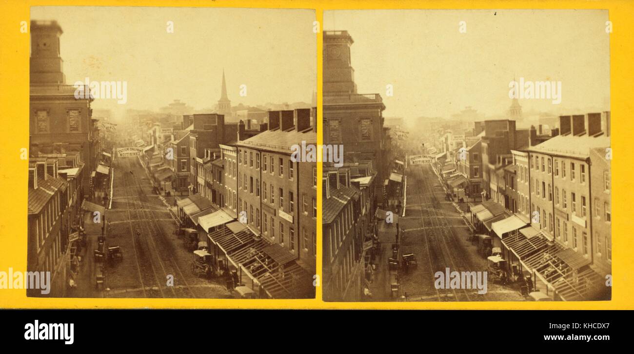 Baltimore Street, Baltimora, Maryland, 1860. Dalla Biblioteca pubblica di New York. Foto Stock