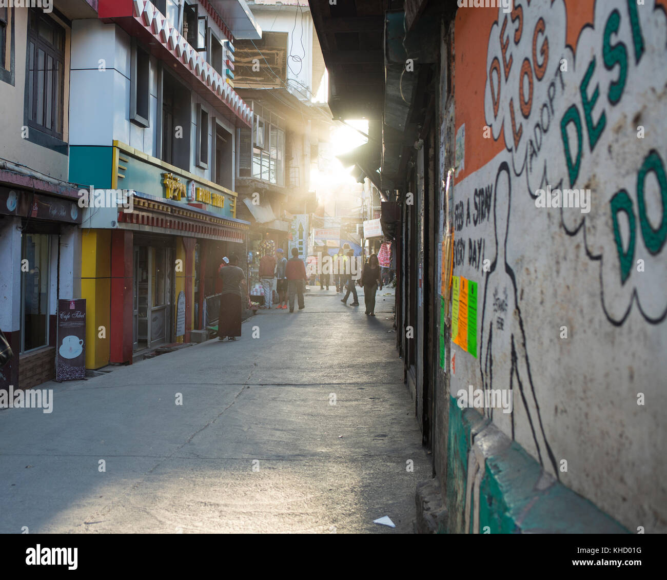 Streetscape, Mcleod Ganj, India Foto Stock