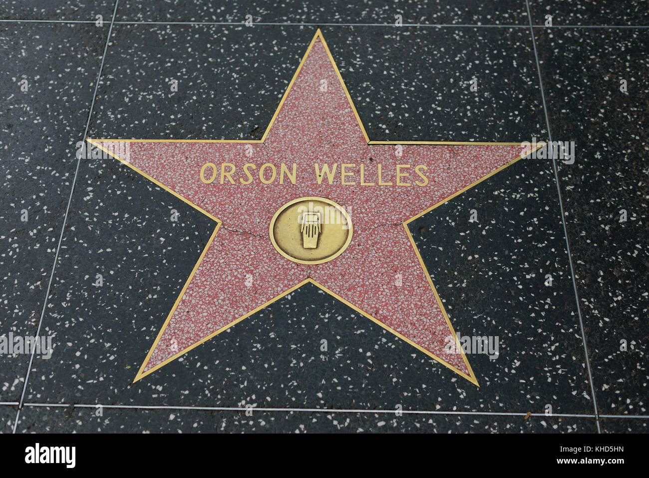 HOLLYWOOD, CA - DICEMBRE 06: Stella di Orson Welles sulla Hollywood Walk of Fame a Hollywood, California il 6 dicembre 2016. Foto Stock