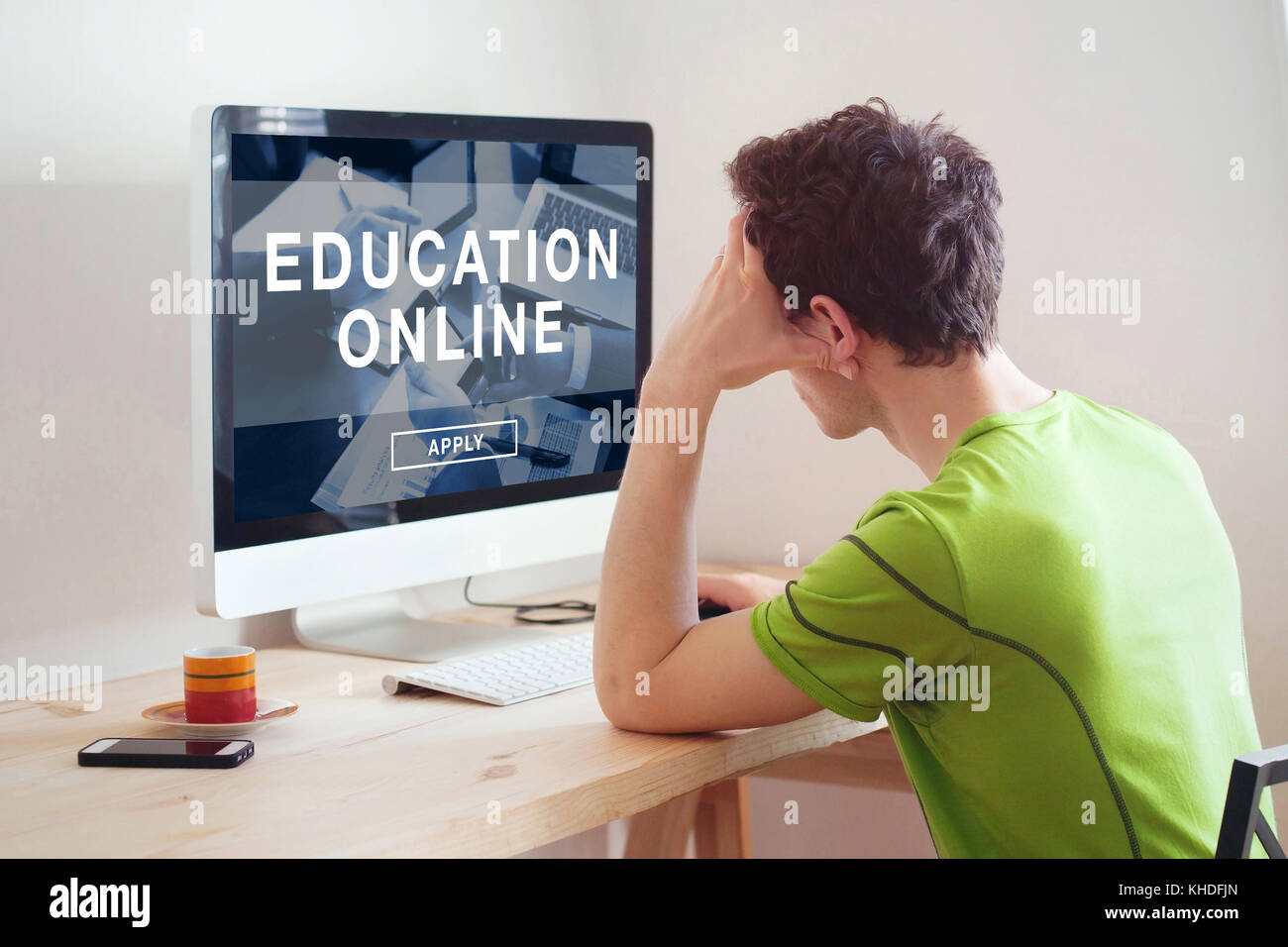 Istruzione concetto online, e-learning Foto Stock