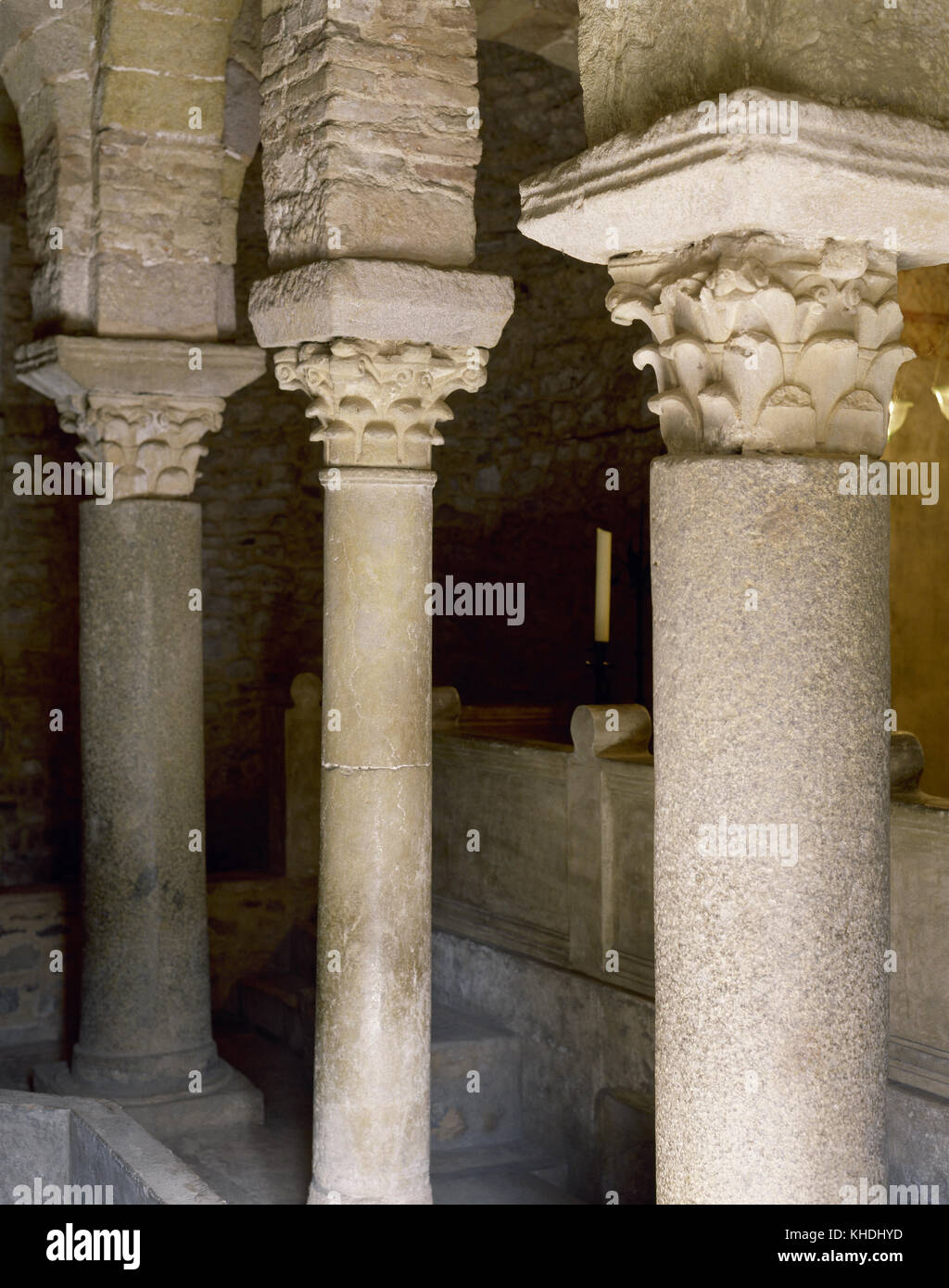 Sant Miquel baptisterium. pre-romanica. 7th del IX secolo. terrassa. Catalogna SPAGNA Foto Stock