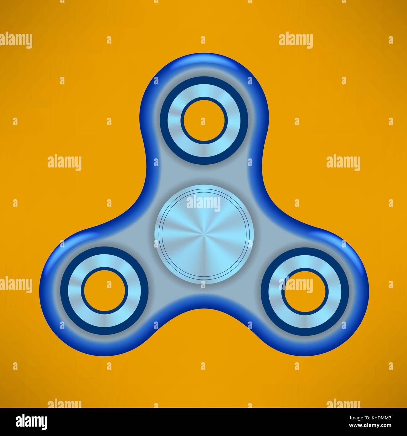 Agitano: dito icona spinner isolato su sfondo arancione. moderna la distensione del giocattolo Illustrazione Vettoriale