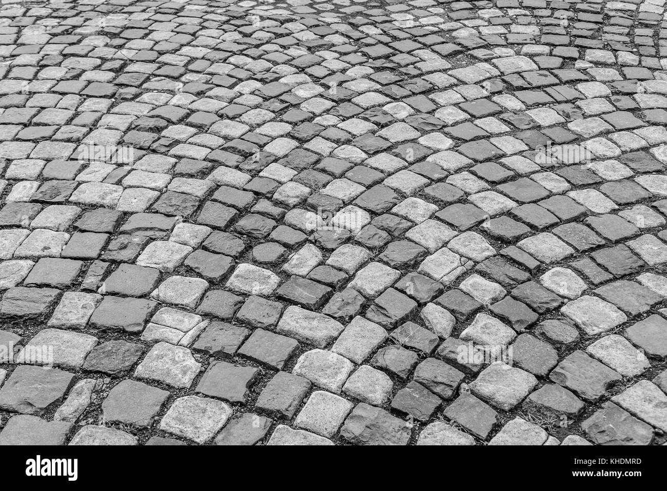 Texture della pavimentazione in pietra lastricatori. Foto Stock
