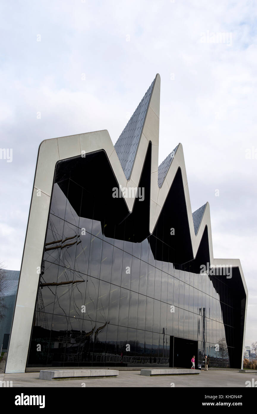 Regno Unito, Scozia, Glasgow Riverside museo progettato da ZAHA HADID Foto Stock