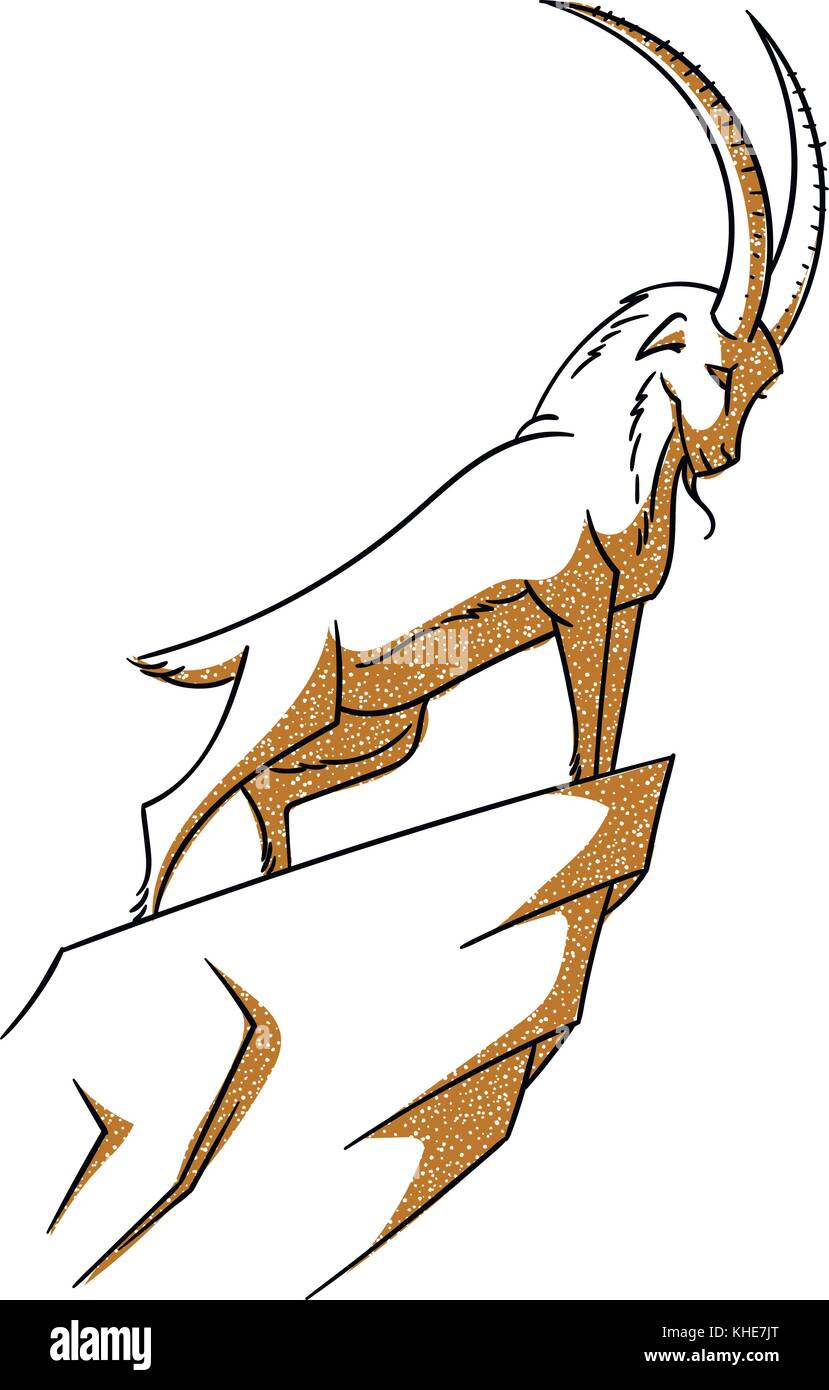 Illustrazione vettoriale con capre di montagna. salendo tur Illustrazione Vettoriale