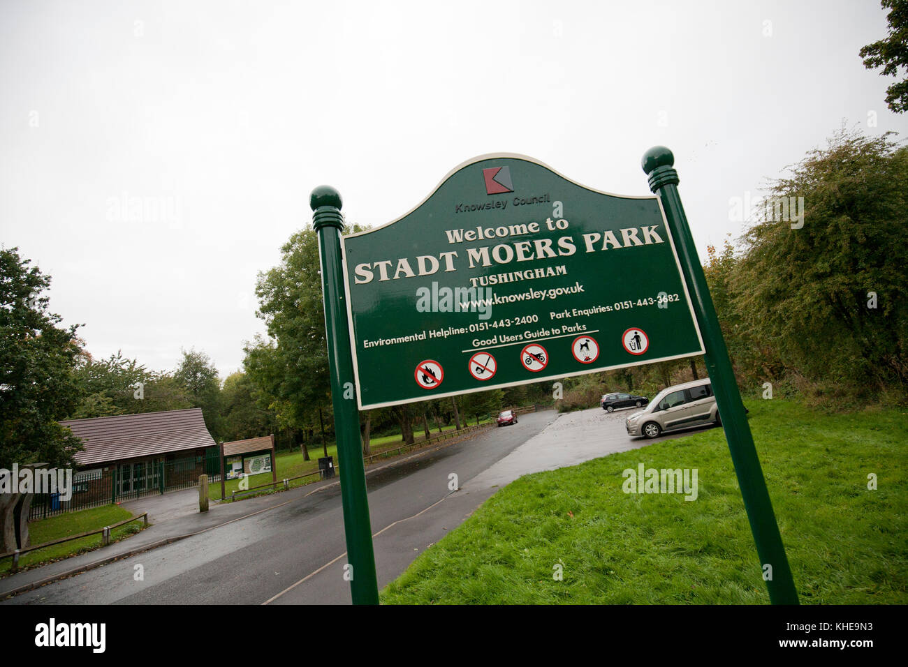 Stadt moers park, whiston, Knowsley, Merseyside, Regno Unito Foto Stock