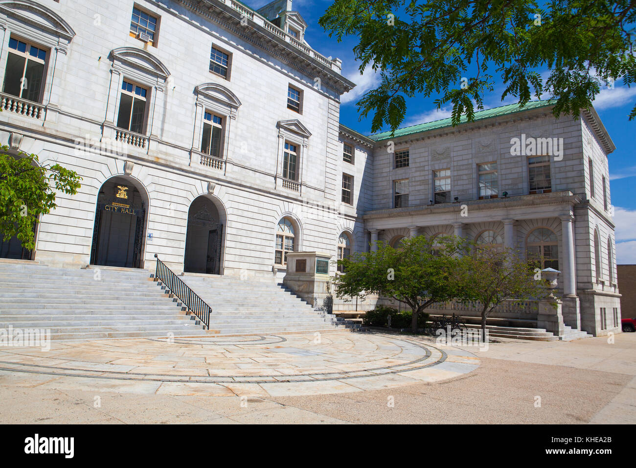 Portland, Maine, Stati Uniti d'America - 5 luglio 2016: la città di portland hall è il centro del governo della città di Portland, Maine.La struttura è stata costruita nel 1909-12 e Foto Stock