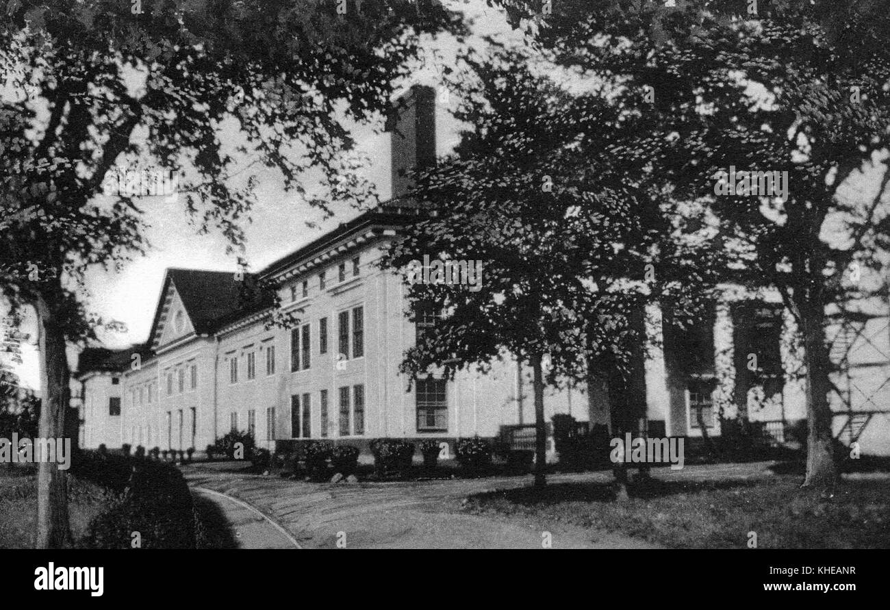 Cartolina di casa di San Giuseppe e Colonnade, una scuola privata, Staten Island, New York, 1900. Dalla Biblioteca pubblica di New York. Foto Stock