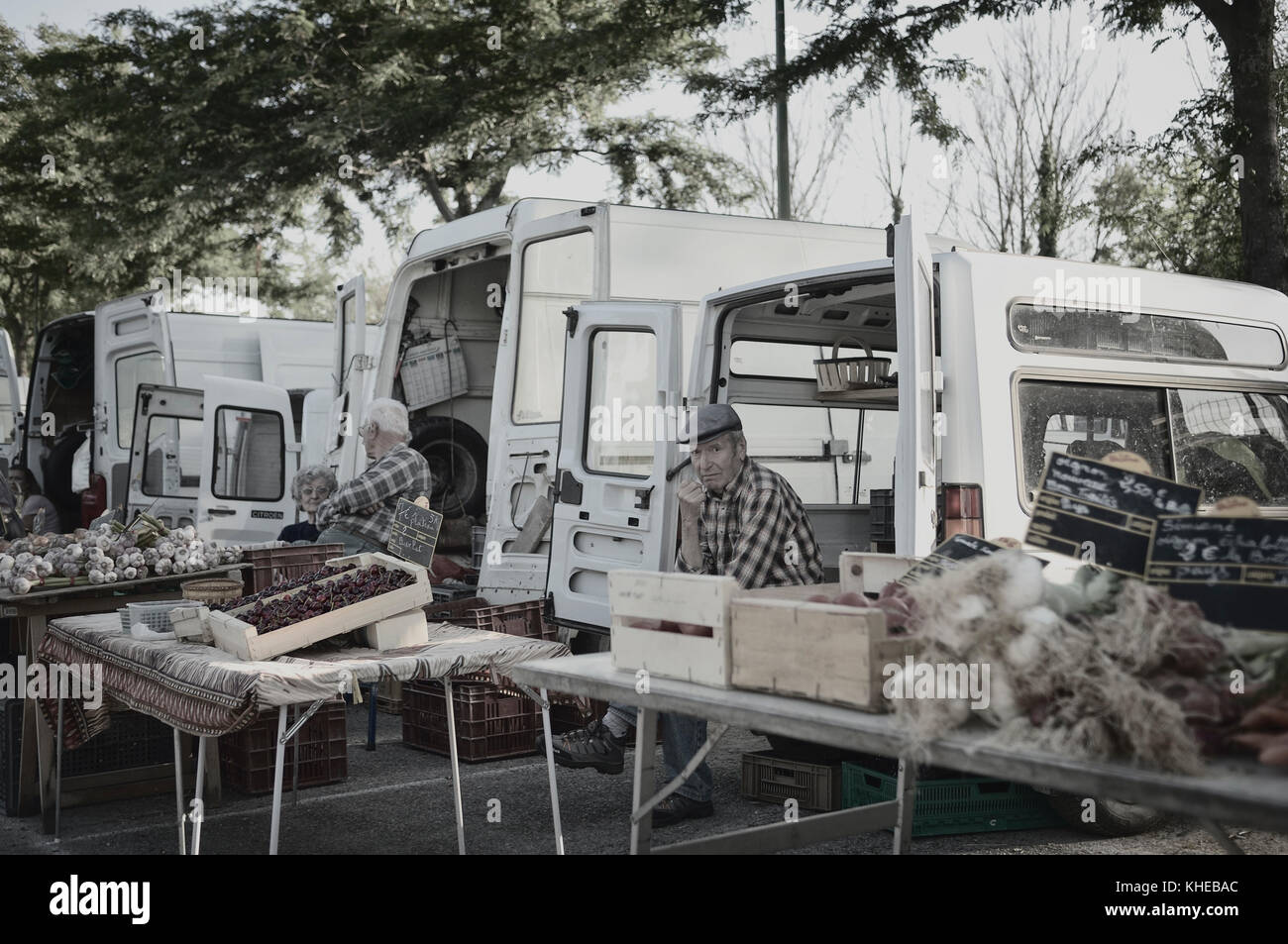Mercato degli Agricoltori di a Velleron Foto Stock