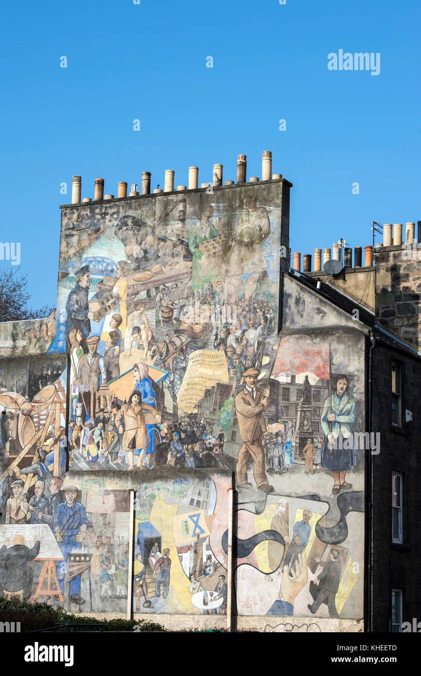 Regno Unito, Scozia, Edimburgo, distretto di Leith, pitture murali Foto Stock