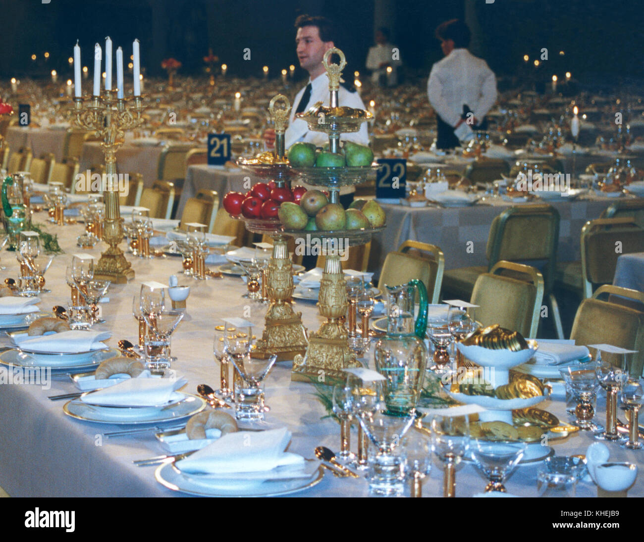 Premio nobel per la cena,le tabelle sono apparsi per gli ospiti 2009 Foto Stock