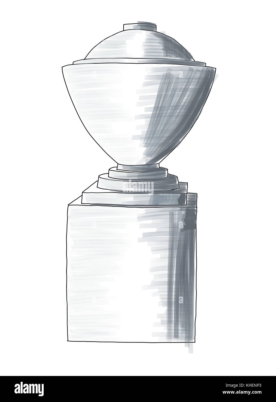 Schizzo doodle elemento architettonico, parte della colonna Foto Stock