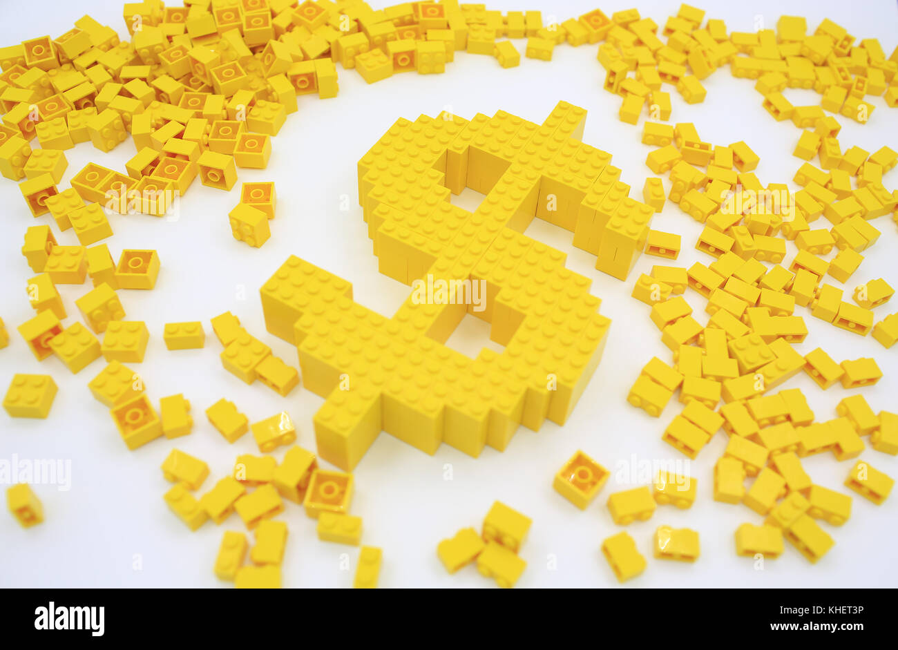 Il simbolo del dollaro bianco sfondo isolato Foto Stock