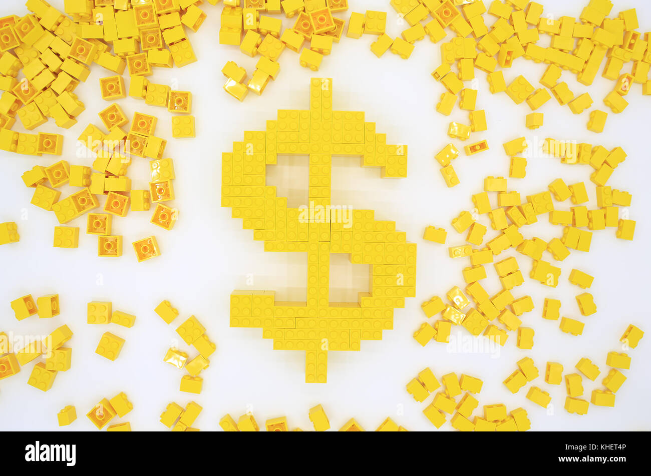 Il simbolo del dollaro bianco sfondo isolato Foto Stock