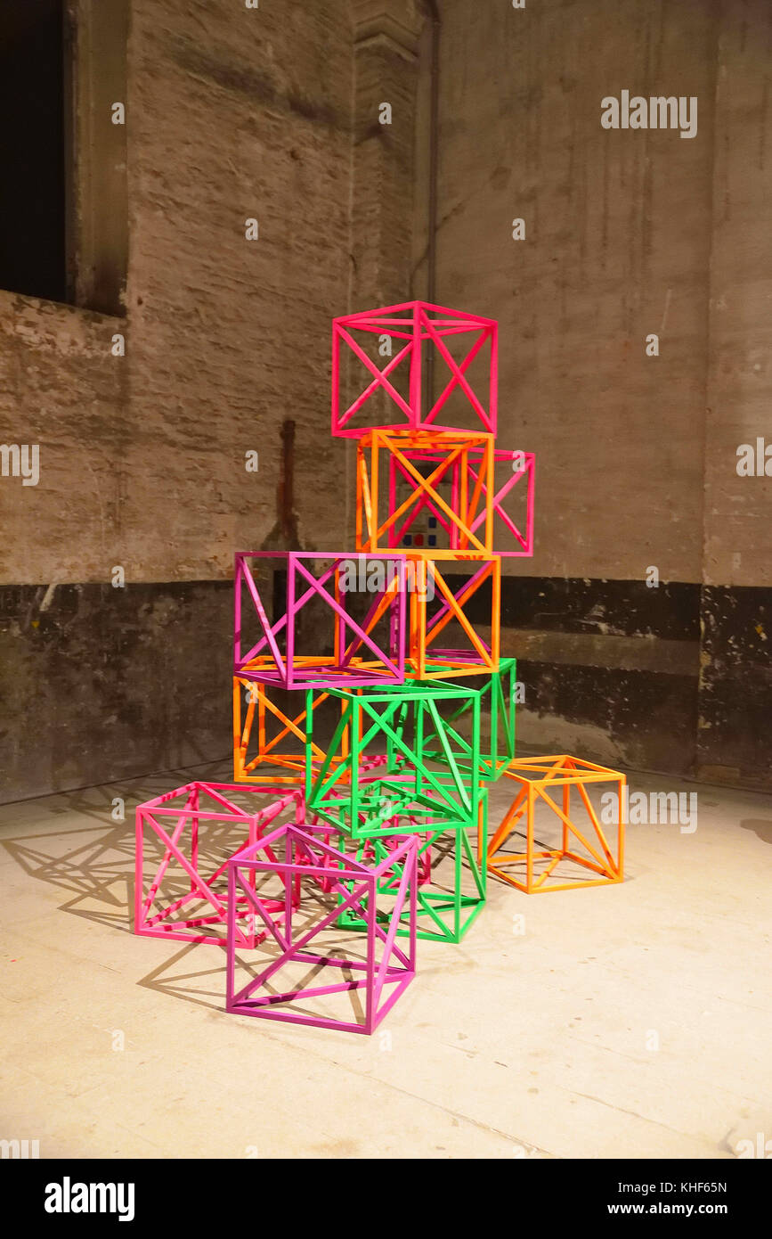 7 novembre 2017 - "viva ARTE viva" Padiglione del comune: . Opere d'arte di Rasheed AraeenÂ: ''Zero to Infinity'' alla 57a esposizione Internazionale d'Arte di Venezia. Credito: C) ImagesLive/ZUMA Wire/Alamy Live News Foto Stock