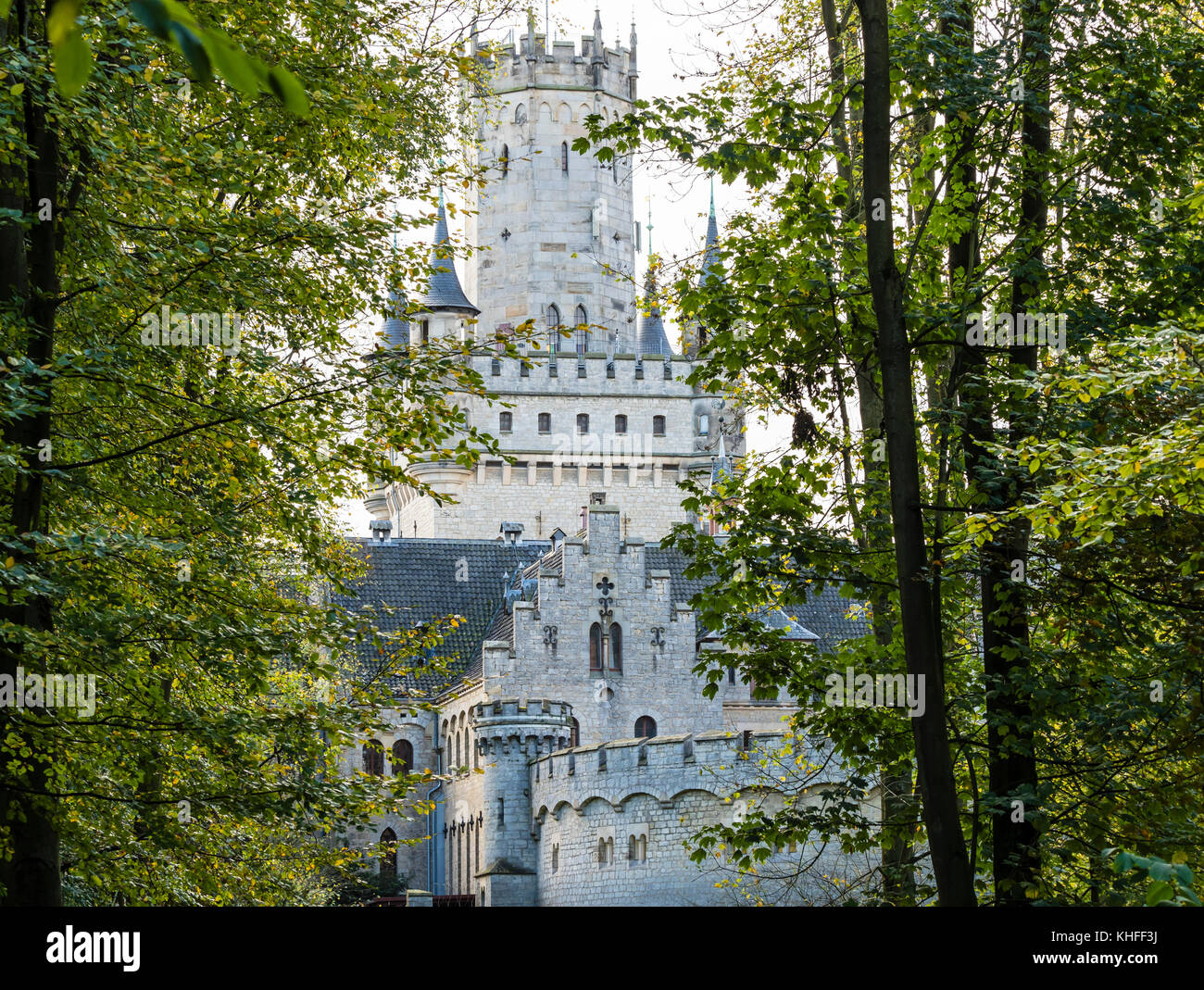 Il Castello di Marienburg, torre, vicino a Hildesheim, Bassa Sassonia, Germania Foto Stock