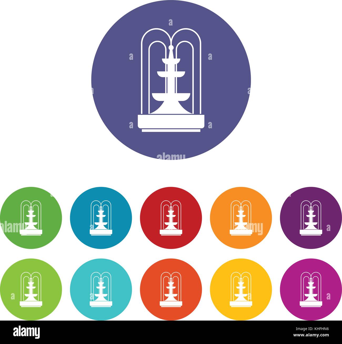 Fontana impostare le icone in colori diversi isolati su sfondo bianco Illustrazione Vettoriale