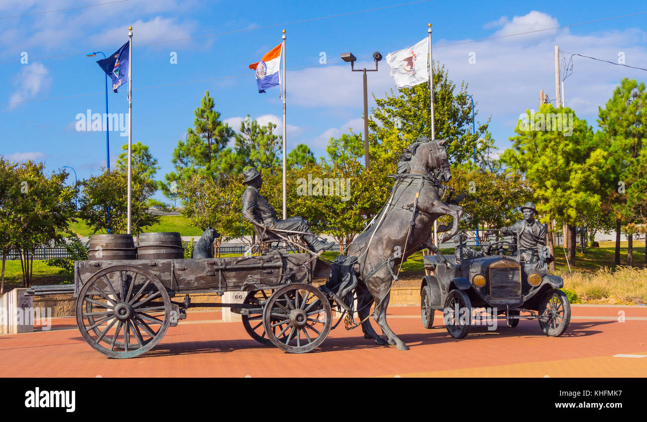 Cyrus avery centennial plaza in Tulsa Foto Stock