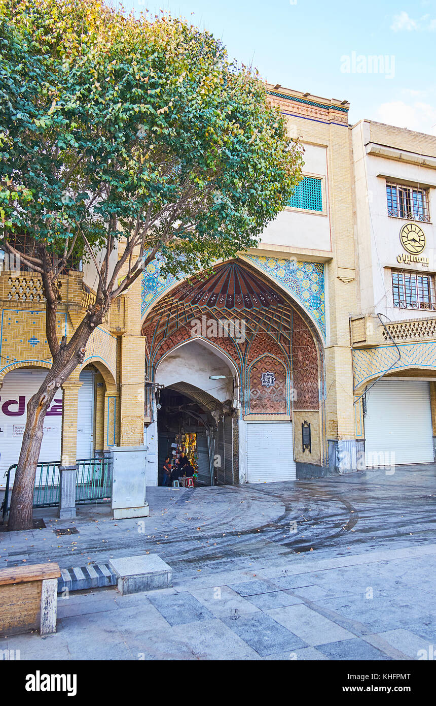 L'ingresso al grand bazaar dall'sabzeh square, Teheran, Iran. Foto Stock