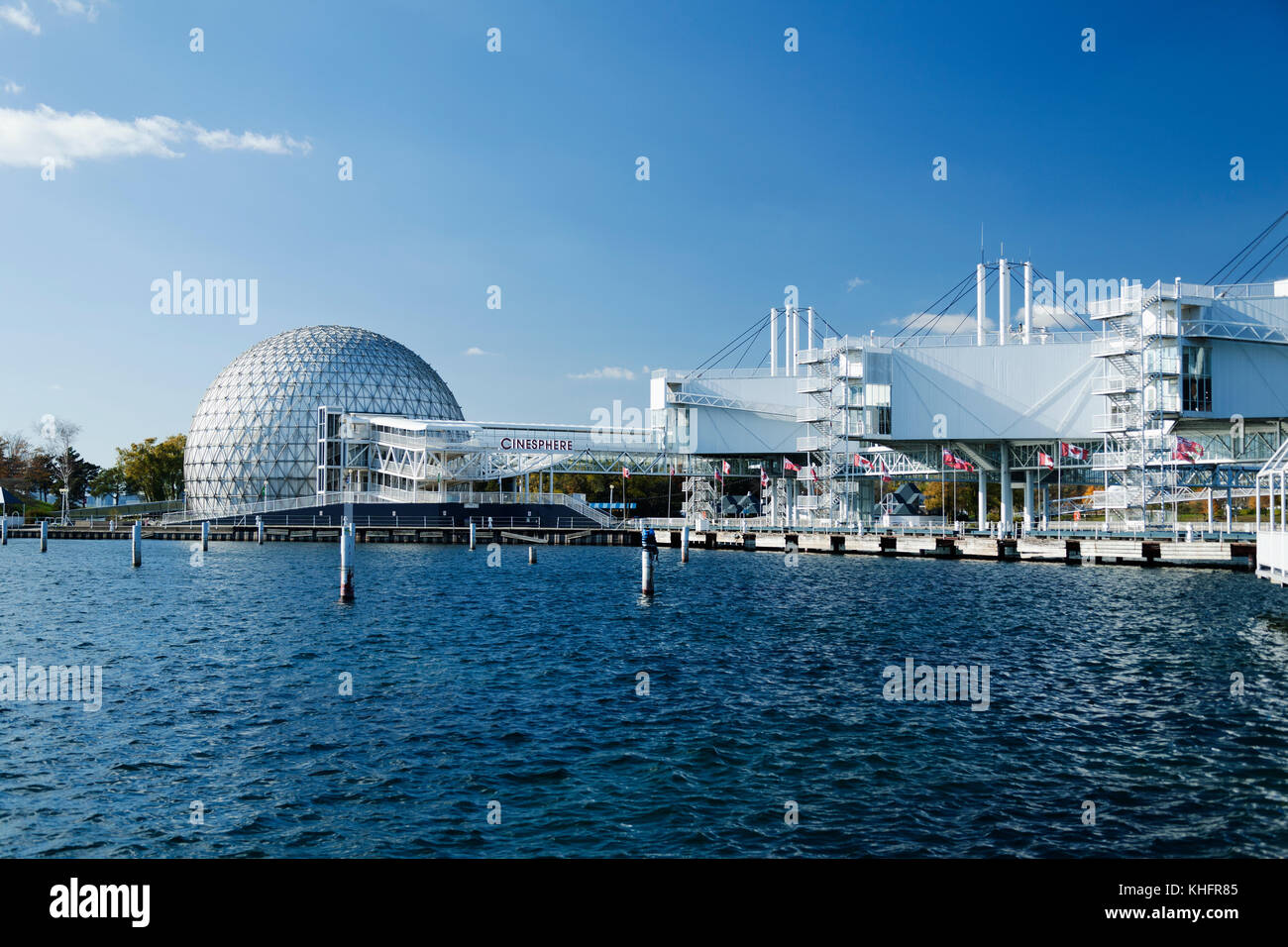 Ontario Place Toronto Ontario Canada. Cupola geodetica contenente il cinema Cinesphere IMAX. Foto Stock