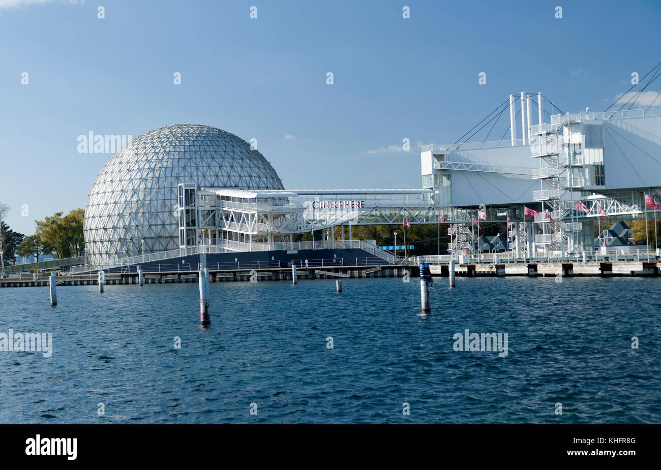 Ontario Place Toronto Ontario Canada. Cupola geodetica contenente il cinema Cinesphere IMAX. Foto Stock