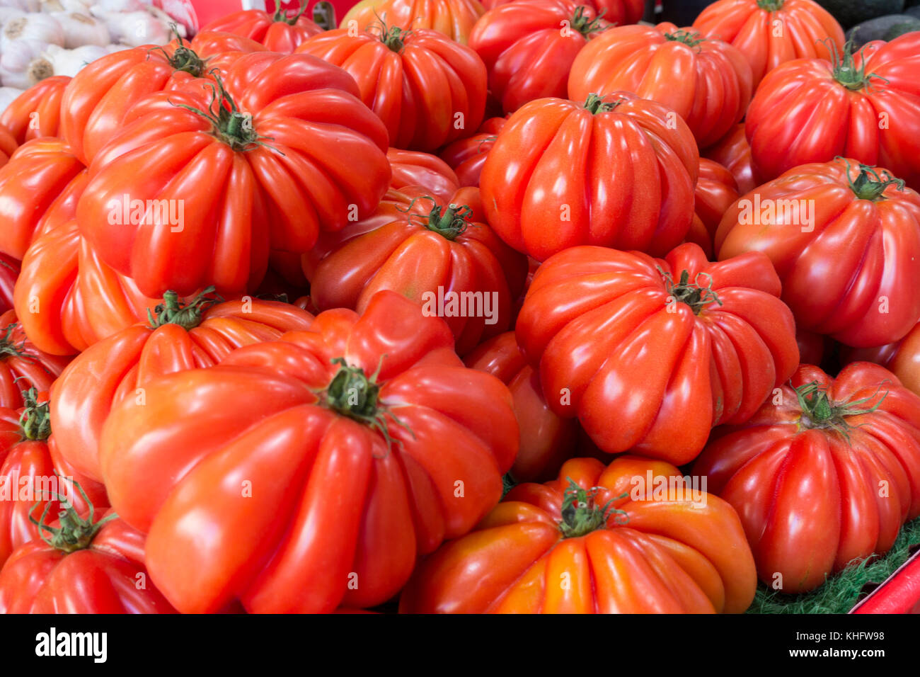 Pomodori in vendita al mercato di Nizza Foto Stock
