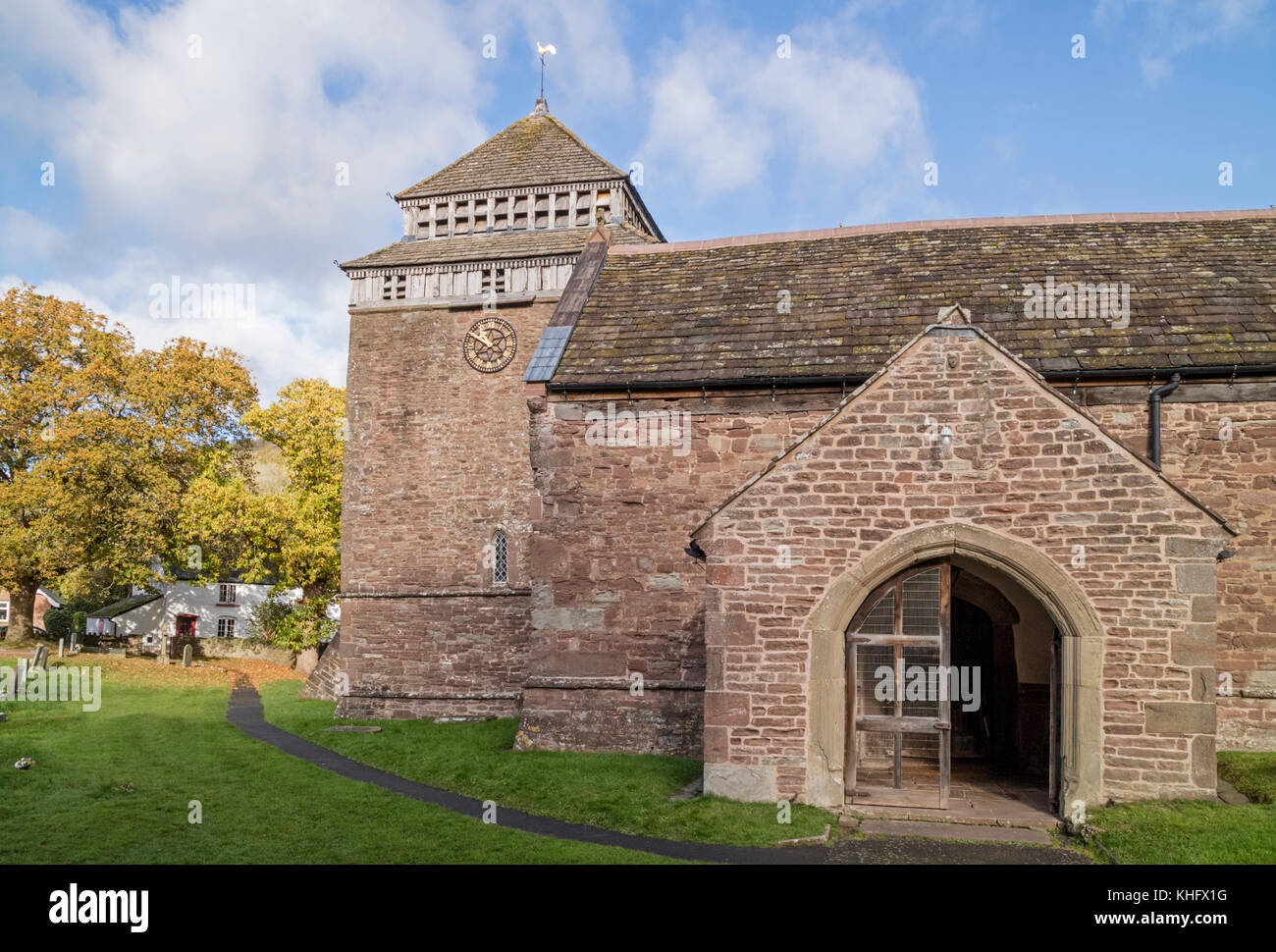 Santa Brigida è la Chiesa, Skenfrith, Monmouthshire, Wales, Regno Unito Foto Stock