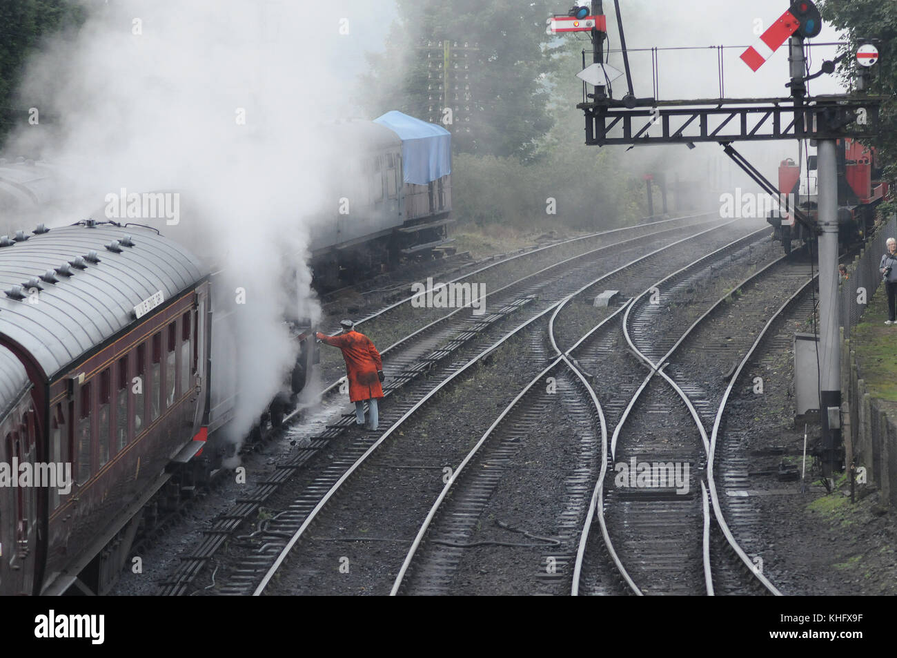 Deviatore e 42968 a bridgnorth. Severn Valley Railway. Foto Stock