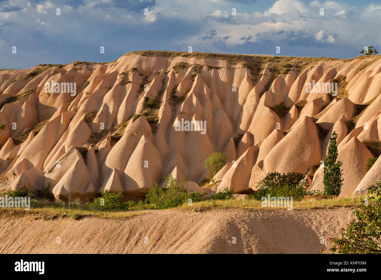 Terreni estremi della Cappadocia in Turchia. Foto Stock