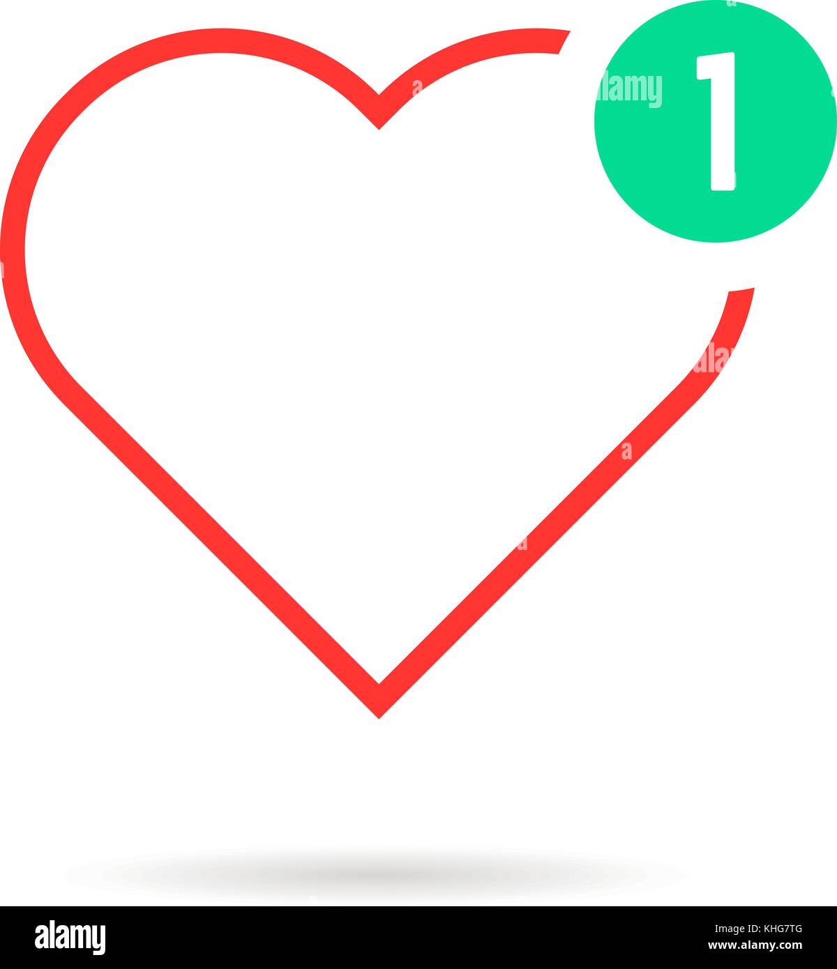 Linea sottile cuore come notifica Illustrazione Vettoriale