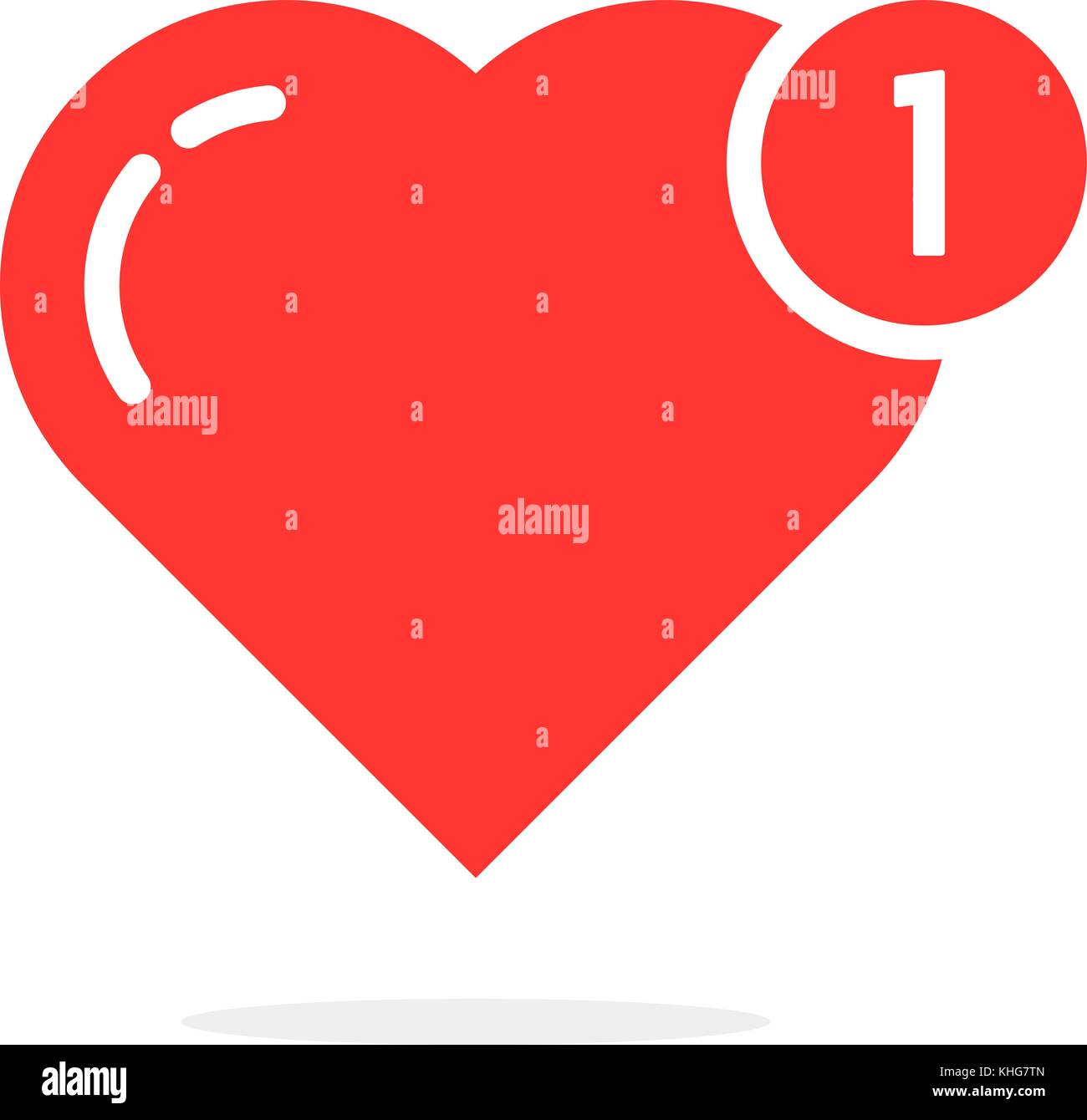 Rosso cuore semplice come la notifica Illustrazione Vettoriale