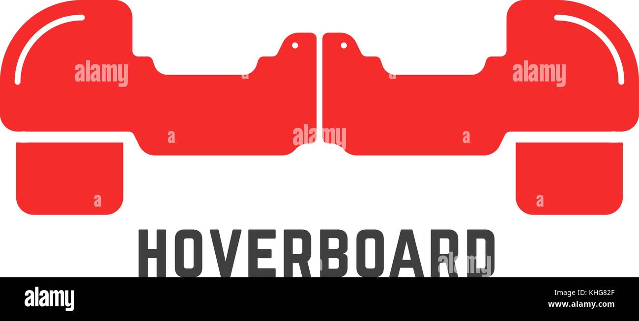 Red semplice hoverboard logo Illustrazione Vettoriale