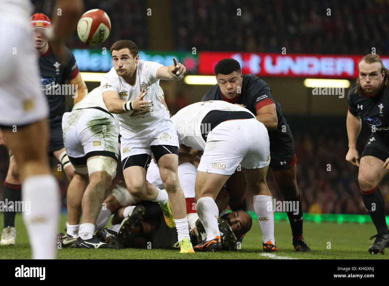 Cardiff, Regno Unito. 18 novembre 2017. Vasil Lobzhandidze della Georgia in azione. Galles contro Georgia, Under Armour Series partita di rugby internazionale autunnale al Principality Stadium di Cardiff, Galles, Regno Unito sabato 18 novembre 2017. foto di Credit: Andrew Orchard/Alamy Live News Foto Stock