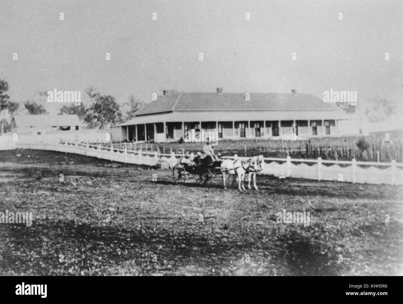 1 170663 Aprire il carrello al di fuori della stazione di Westbrook homestead, ca. 1877 Foto Stock