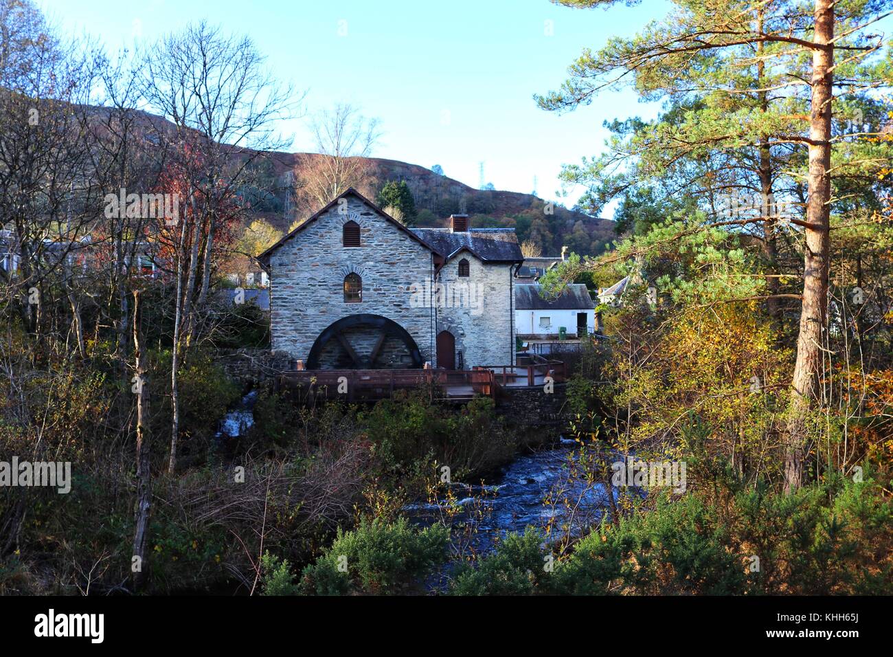 Falls of Dochart cascata, Killin, Scozia Foto Stock