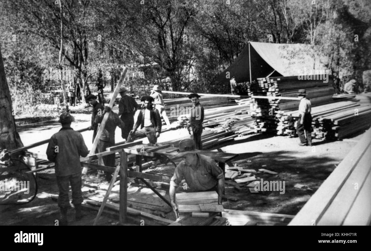 2 120248 Costruzione di Stati Uniti Army camp, cavo Camp Foto Stock